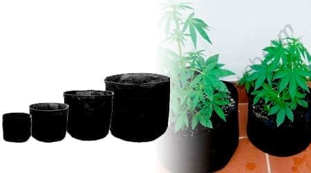 Kit de 4 Macetas para Cannabis de Geotextil Flexible